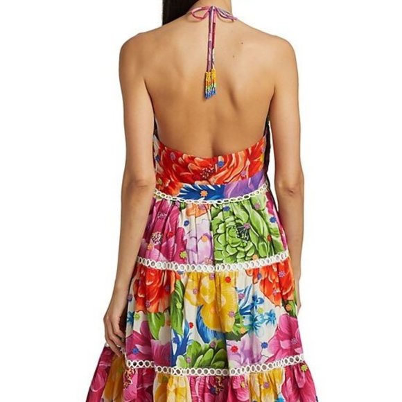 FARM Rio - Rainbow Chita Floral-Print Midi Dress - SMALL (NWT) - Picture 4 of 5